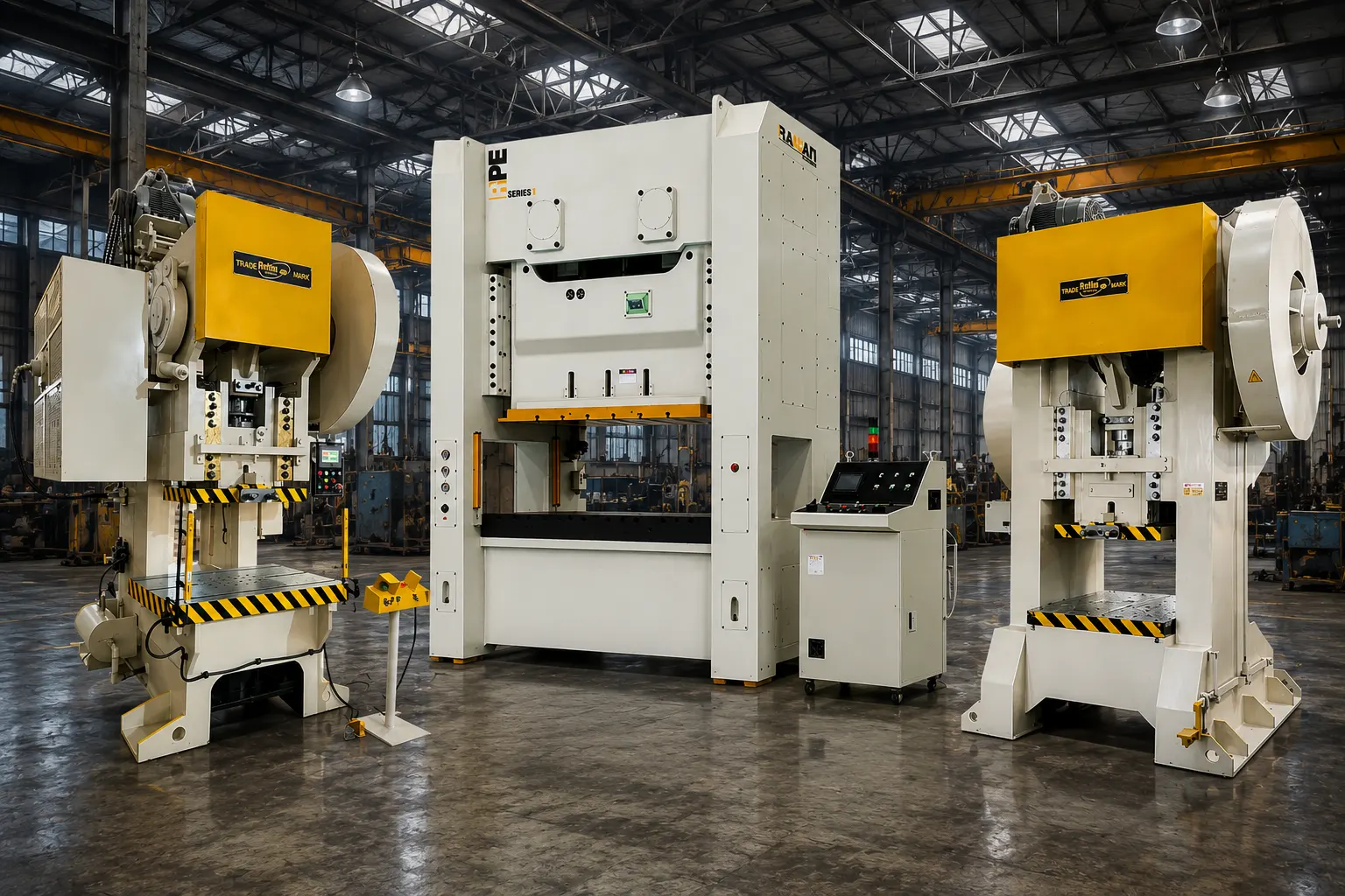 Reconditioned power press ready for dispatch at Rattan Used Machinery facility
